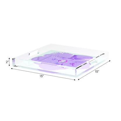 Hibiscus Wander 15X15 Acrylic Tray - nicolettemayer.com
