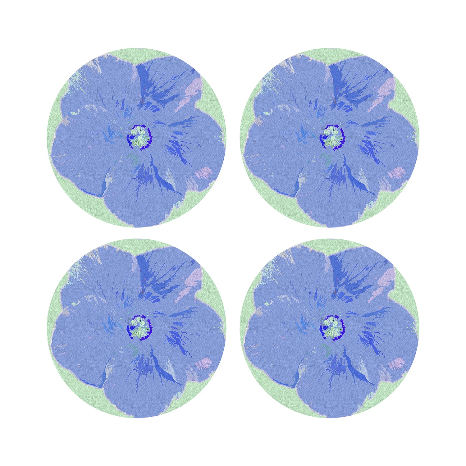Hibiscus Clematis 16&quot; Round Pebble Placemats, Set of 4 - nicolettemayer.com

