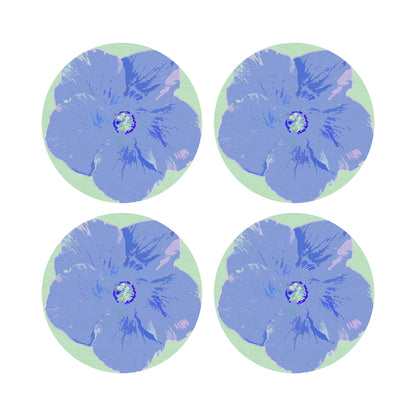 Hibiscus Clematis 16&quot; Round Pebble Placemats, Set of 4 - nicolettemayer.com
