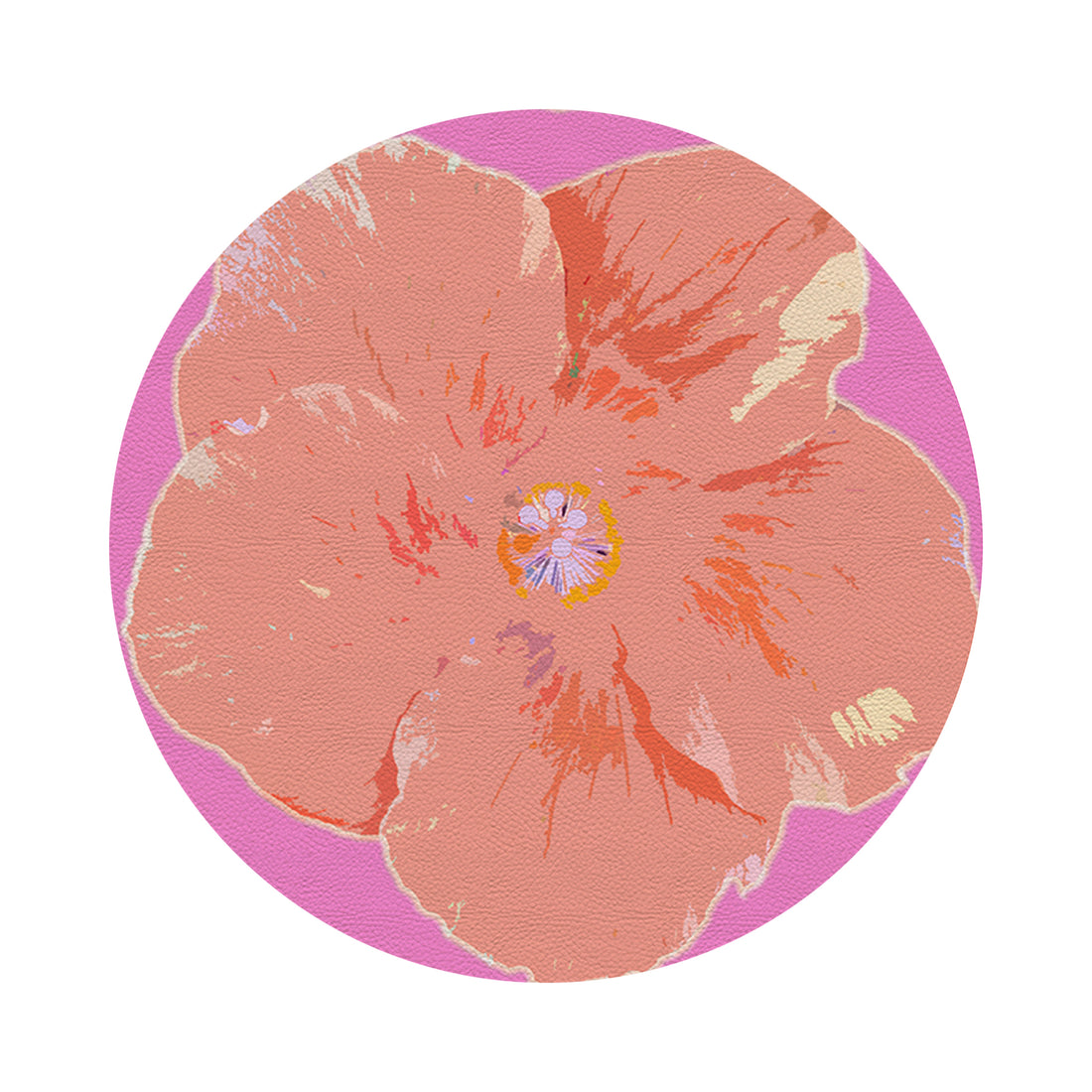 Hibiscus Orchid 16&quot; Round Pebble Placemat Set of 4 - nicolettemayer.com