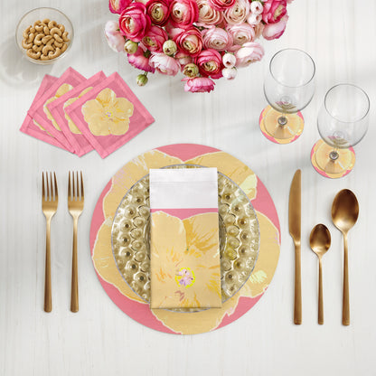 Hibiscus Pink 16" Round Pebble Placemats, Set of 4 - nicolettemayer.com
