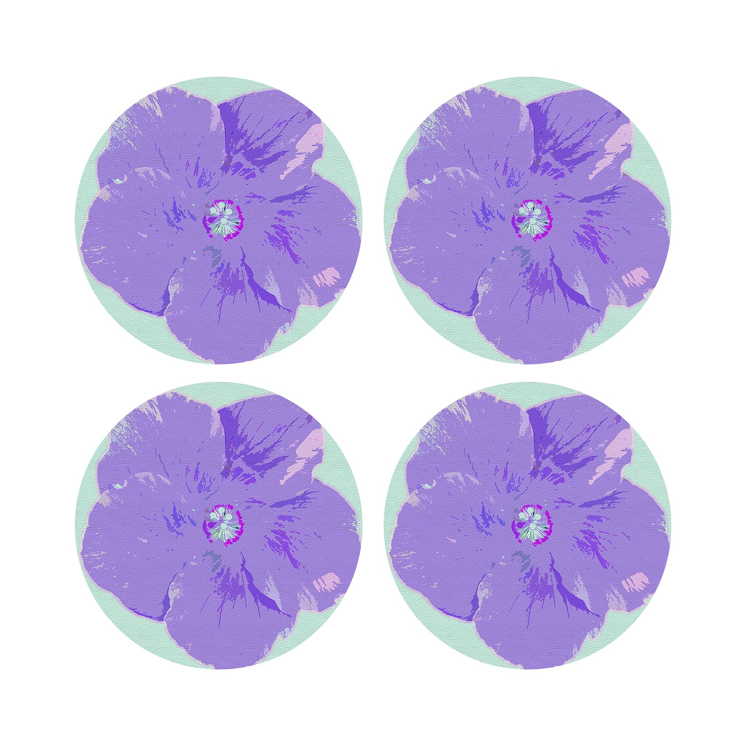 Hibiscus Wander 16&quot; Round Pebble Placemats, Set of 4 - nicolettemayer.com
