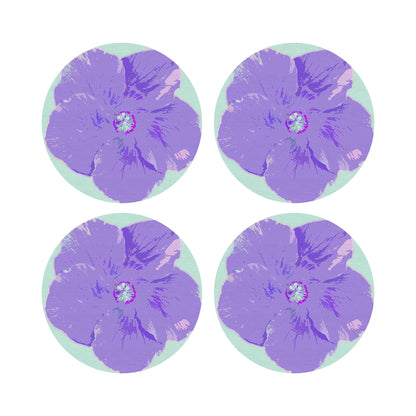Hibiscus Wander 16&quot; Round Pebble Placemats, Set of 4 - nicolettemayer.com
