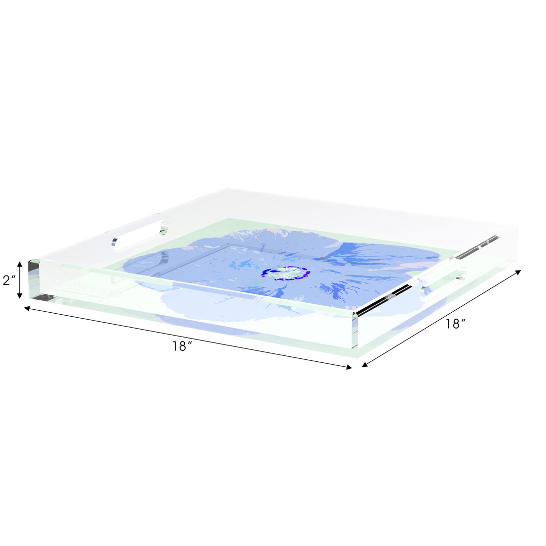 Hibiscus Clematis 18X18 Acrylic Tray - nicolettemayer.com
