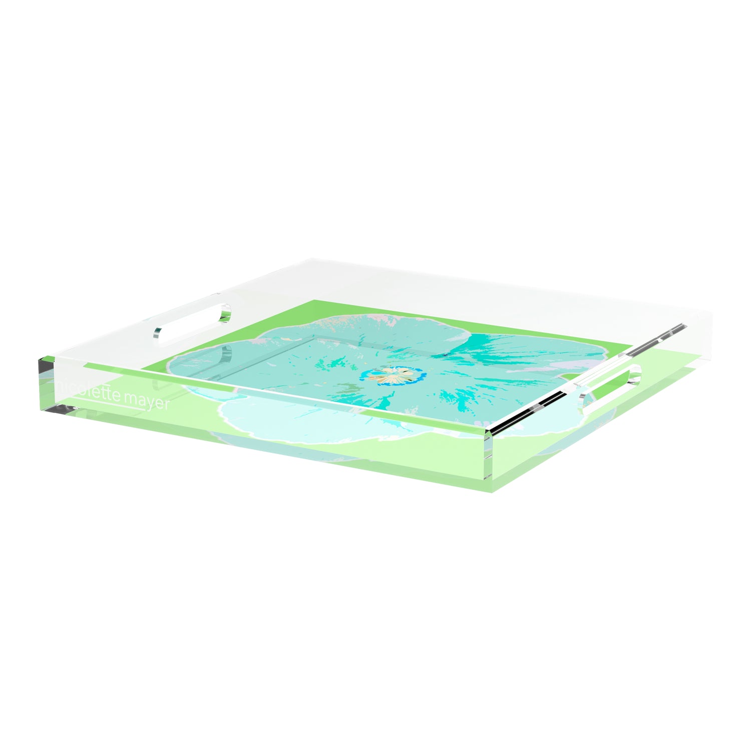 Hibiscus Colony 18X18 Acrylic Tray - nicolettemayer.com
