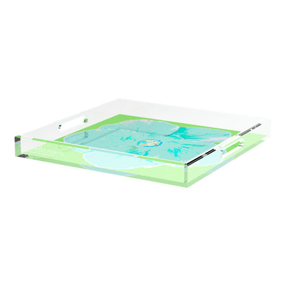 Hibiscus Colony 18X18 Acrylic Tray - nicolettemayer.com
