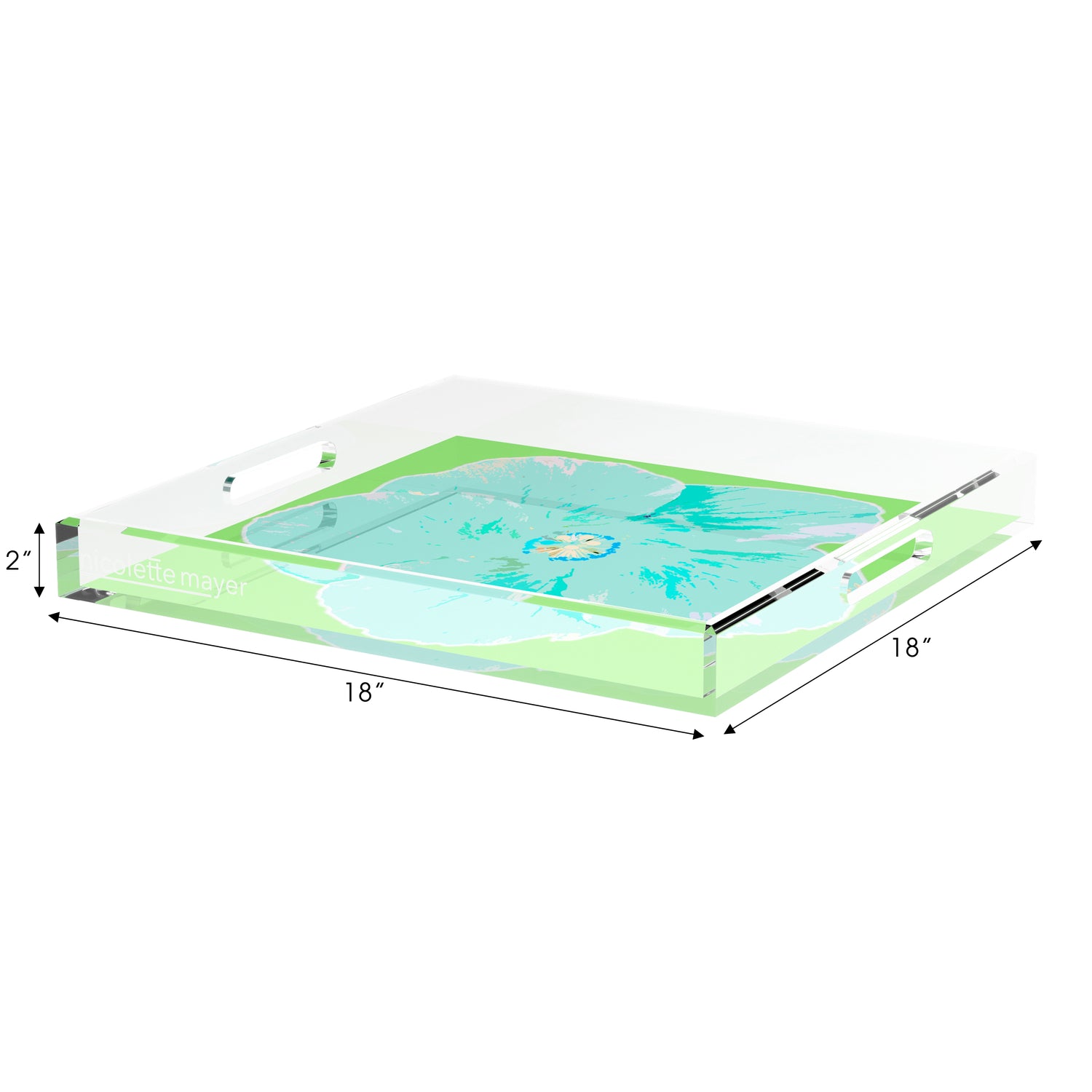 Hibiscus Colony 18X18 Acrylic Tray - nicolettemayer.com
