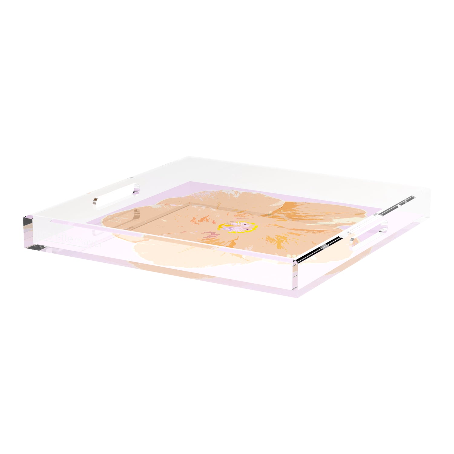 Hibiscus Lilac 18X18 Acrylic Tray - nicolettemayer.com

