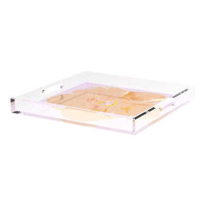 Hibiscus Lilac 18X18 Acrylic Tray - nicolettemayer.com
