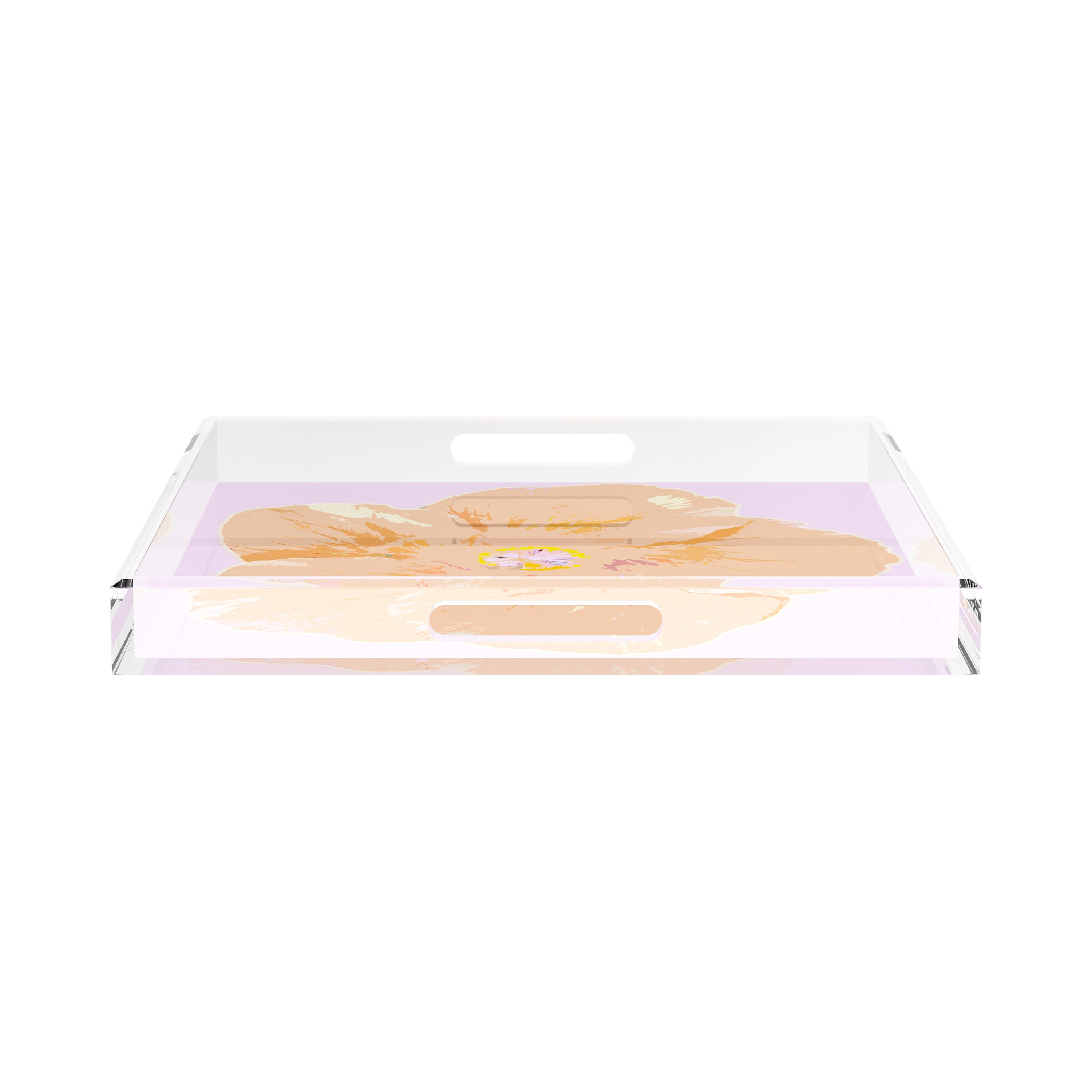 Hibiscus Lilac 18X18 Acrylic Tray - nicolettemayer.com
