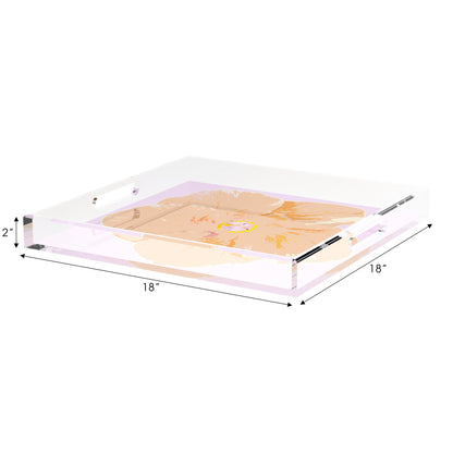 Hibiscus Lilac 18X18 Acrylic Tray - nicolettemayer.com
