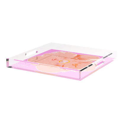 Hibiscus Orchid 18X18 Acrylic Tray - nicolettemayer.com
