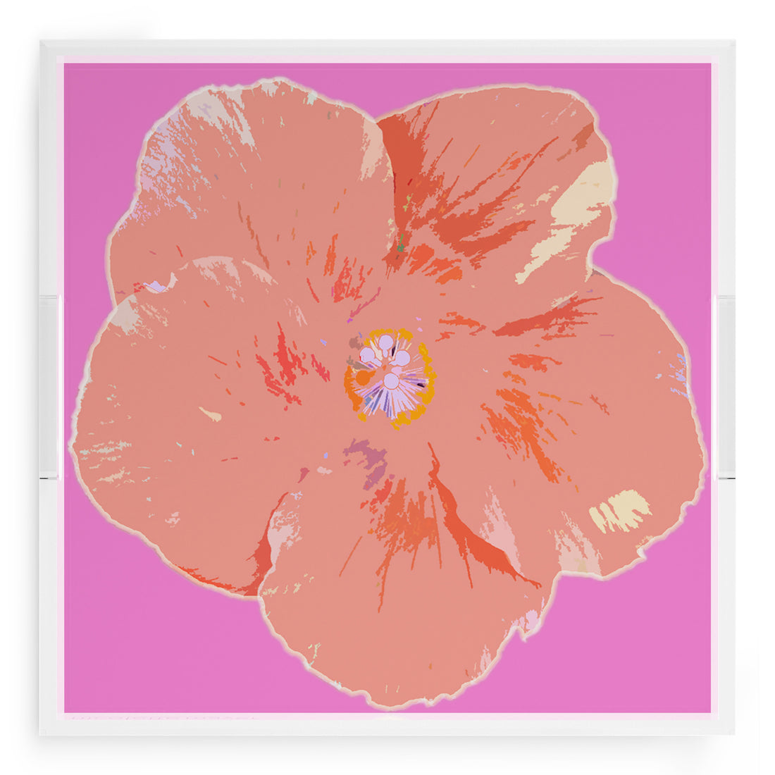 Hibiscus Orchid 18X18 Acrylic Tray - nicolettemayer.com
