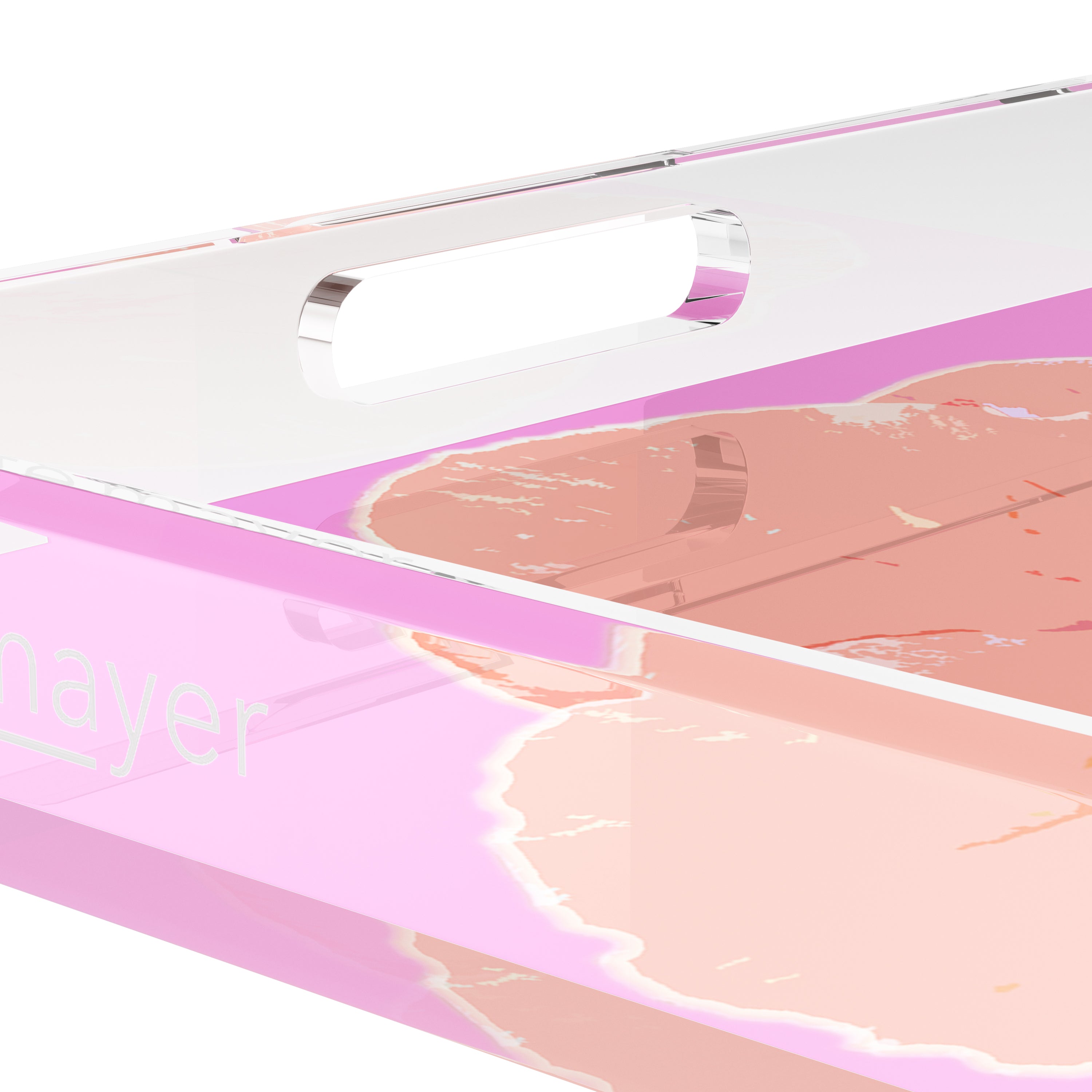 Hibiscus Orchid 18X18 Acrylic Tray - nicolettemayer.com
