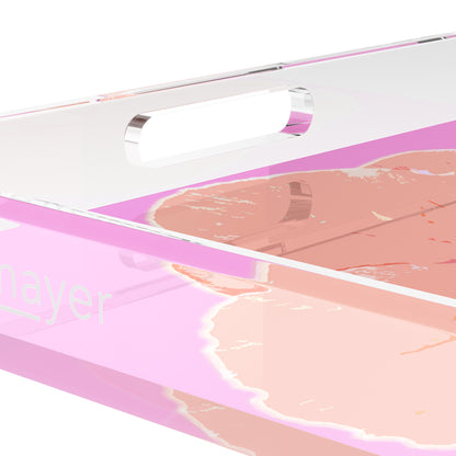 Hibiscus Orchid 18X18 Acrylic Tray - nicolettemayer.com
