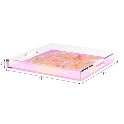 Hibiscus Orchid 18X18 Acrylic Tray - nicolettemayer.com
