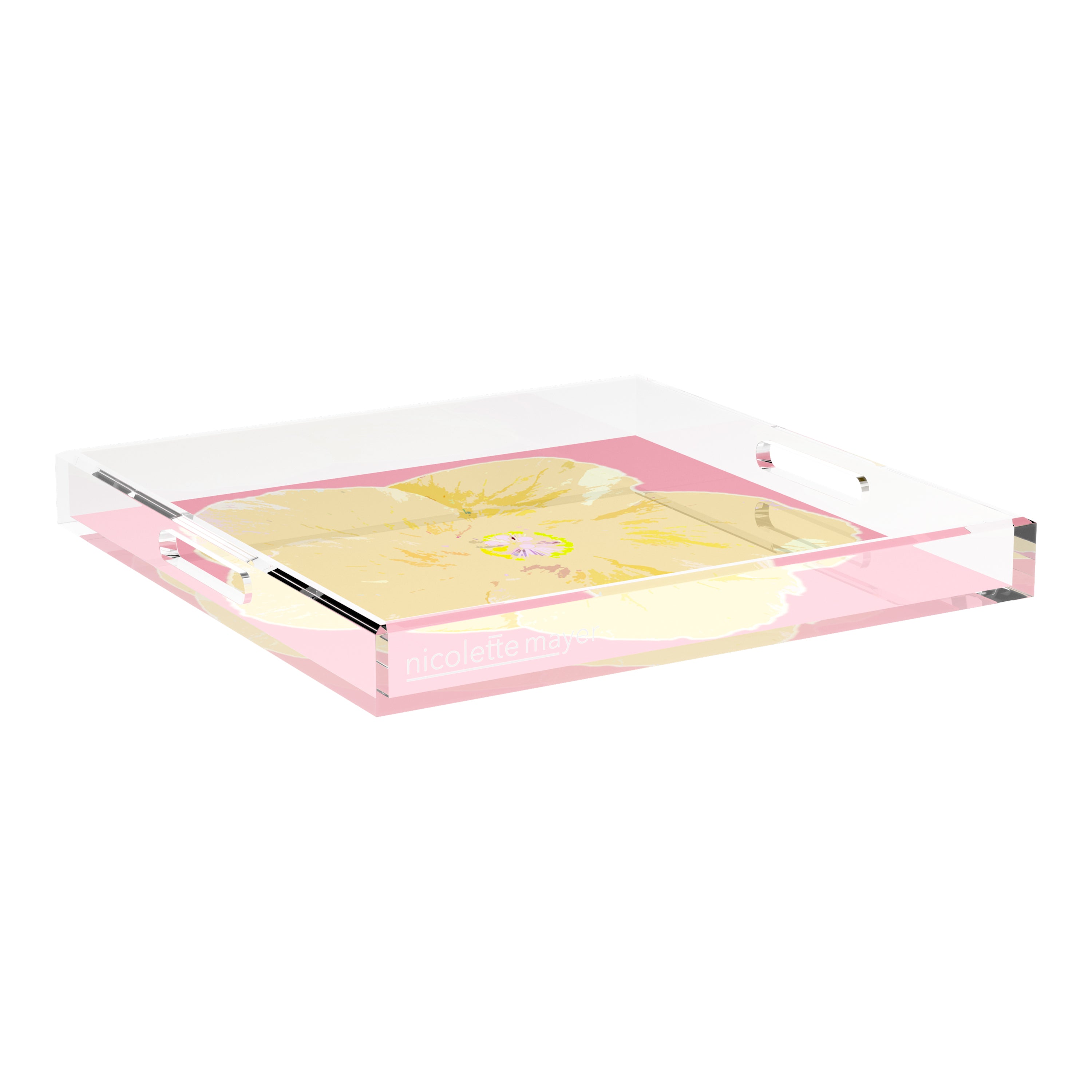 Hibiscus Pink 18X18 Acrylic Tray - nicolettemayer.com
