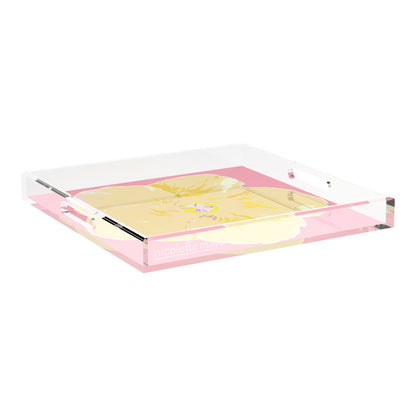 Hibiscus Pink 18X18 Acrylic Tray - nicolettemayer.com
