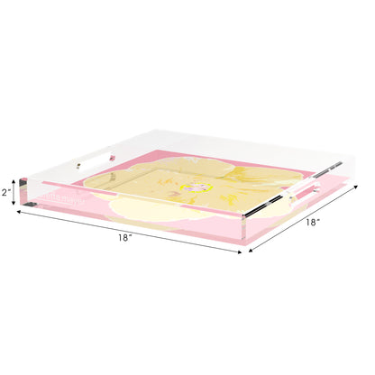 Hibiscus Pink 18X18 Acrylic Tray - nicolettemayer.com
