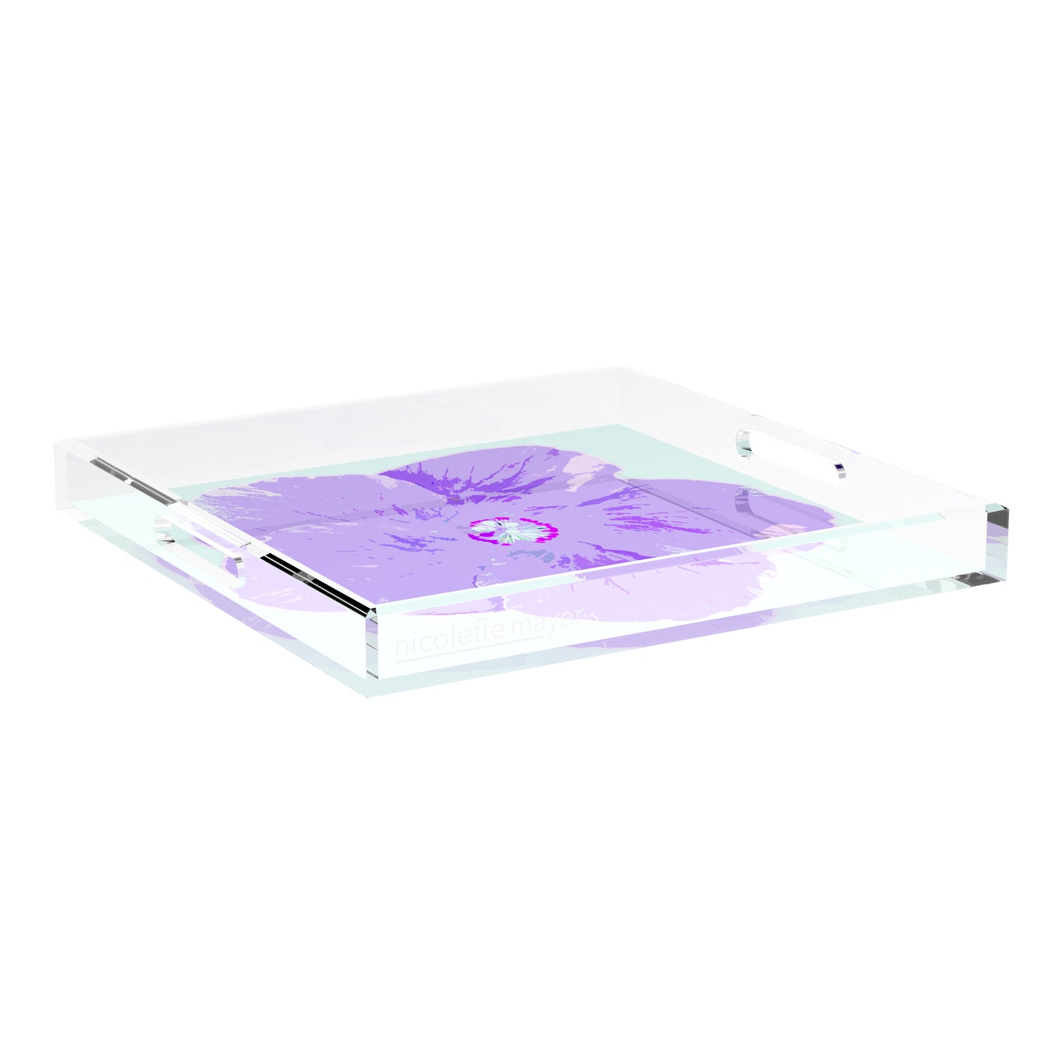 Hibiscus Wander 18X18 Acrylic Tray - nicolettemayer.com
