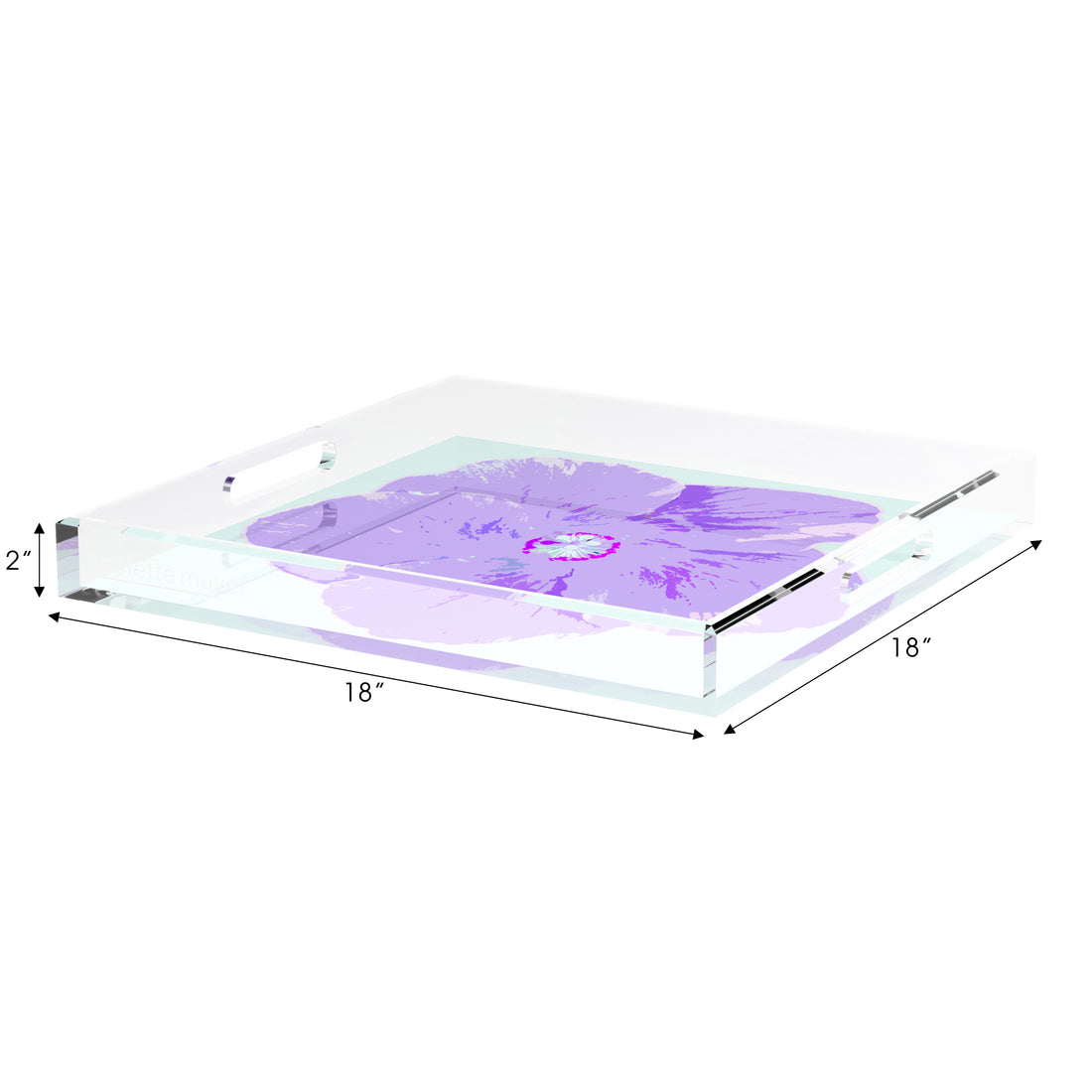 Hibiscus Wander 18X18 Acrylic Tray - nicolettemayer.com
