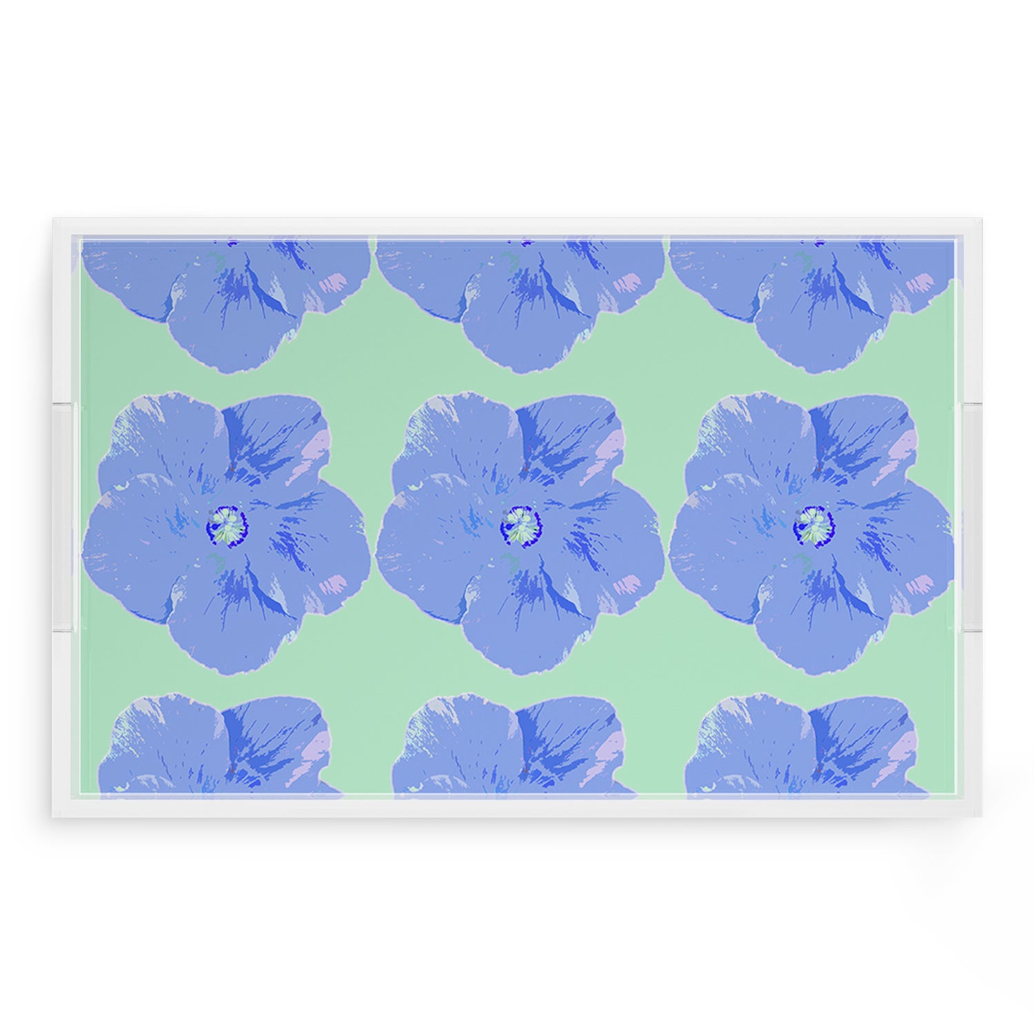 Hibiscus Clematis 22.5X14.5 Acrylic Tray - nicolettemayer.com
