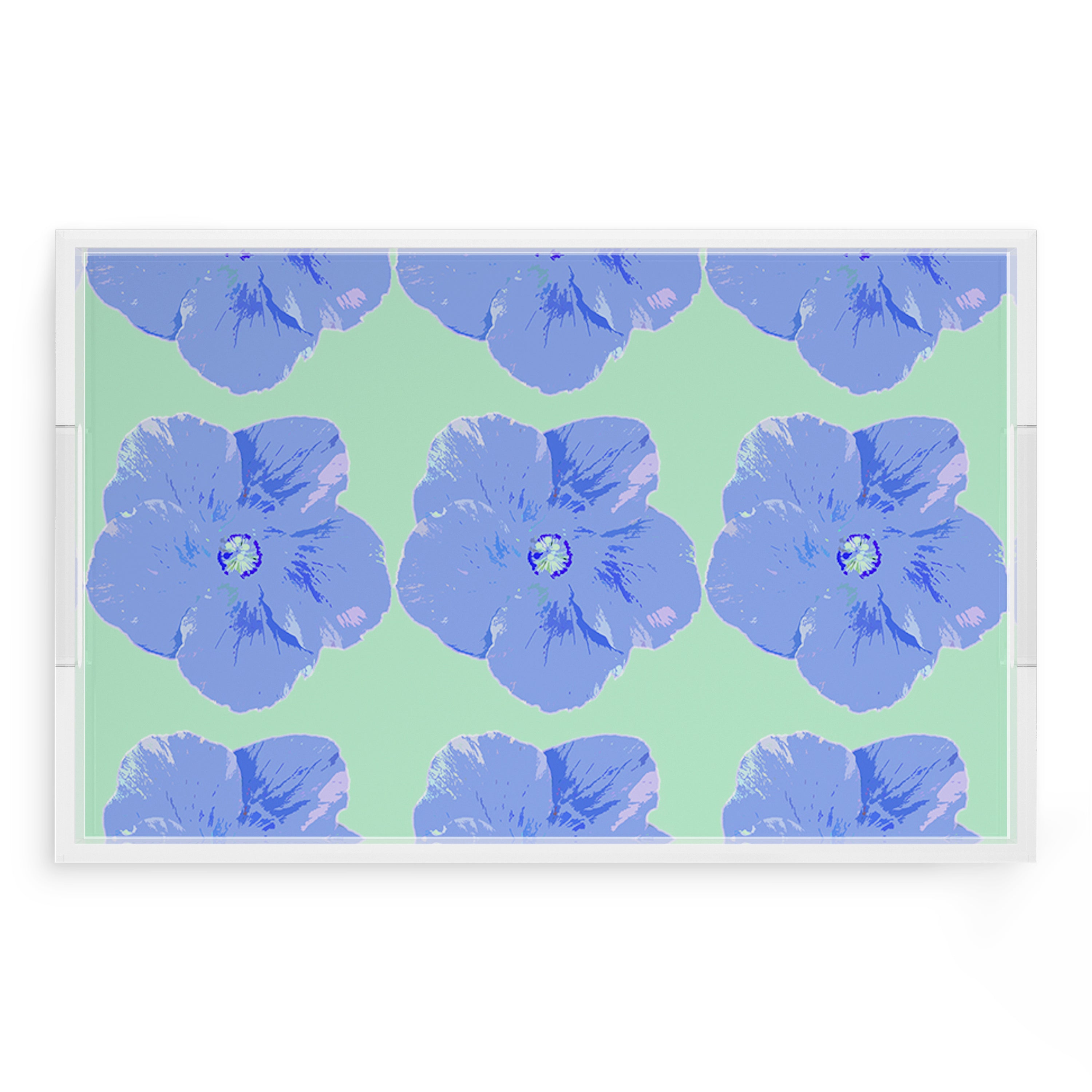 Hibiscus Clematis 22.5X14.5 Acrylic Tray - nicolettemayer.com
