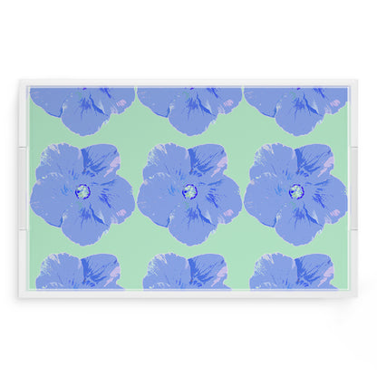 Hibiscus Clematis 22.5X14.5 Acrylic Tray - nicolettemayer.com
