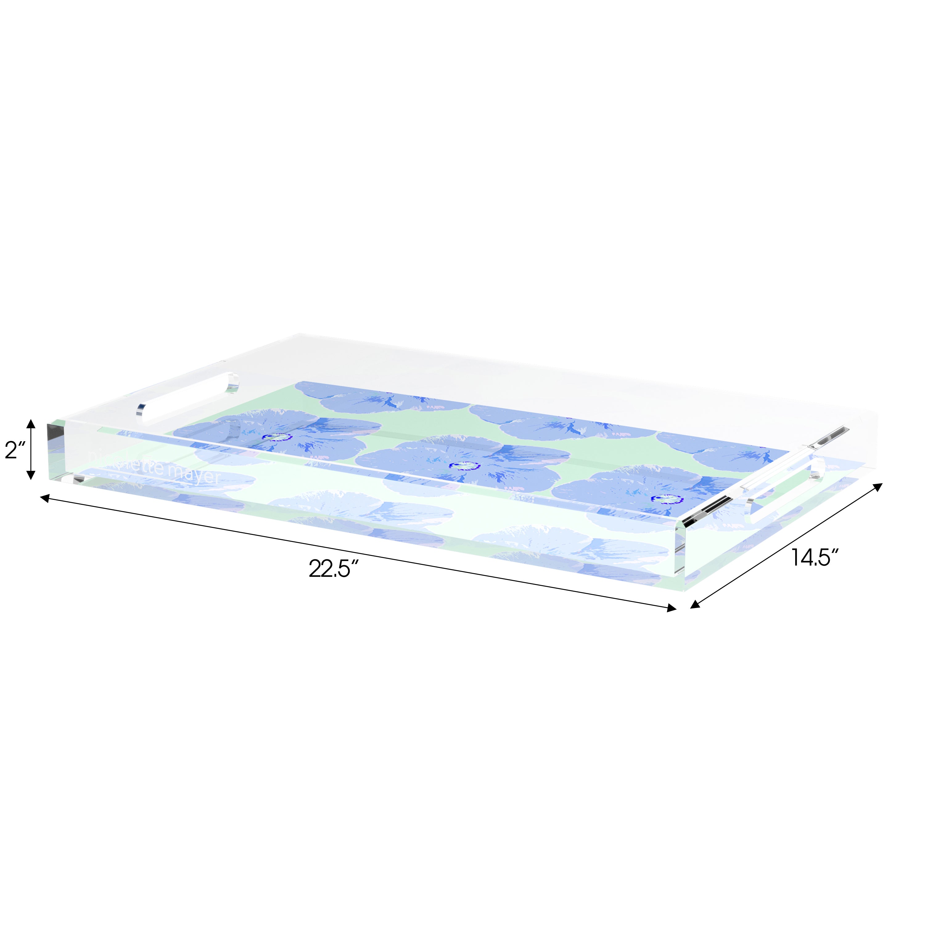 Hibiscus Clematis 22.5X14.5 Acrylic Tray - nicolettemayer.com
