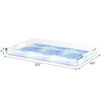 Hibiscus Clematis 22.5X14.5 Acrylic Tray - nicolettemayer.com
