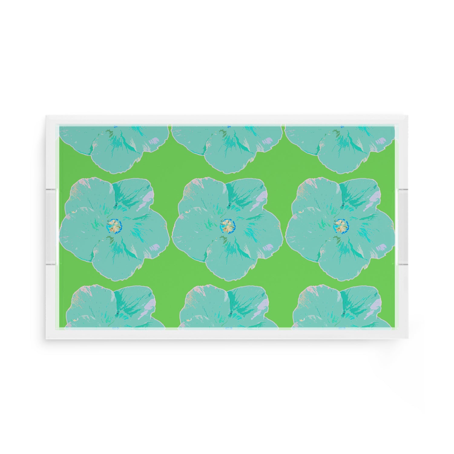 Hibiscus Colony 17X10.5 Acrylic Tray - nicolettemayer.com
