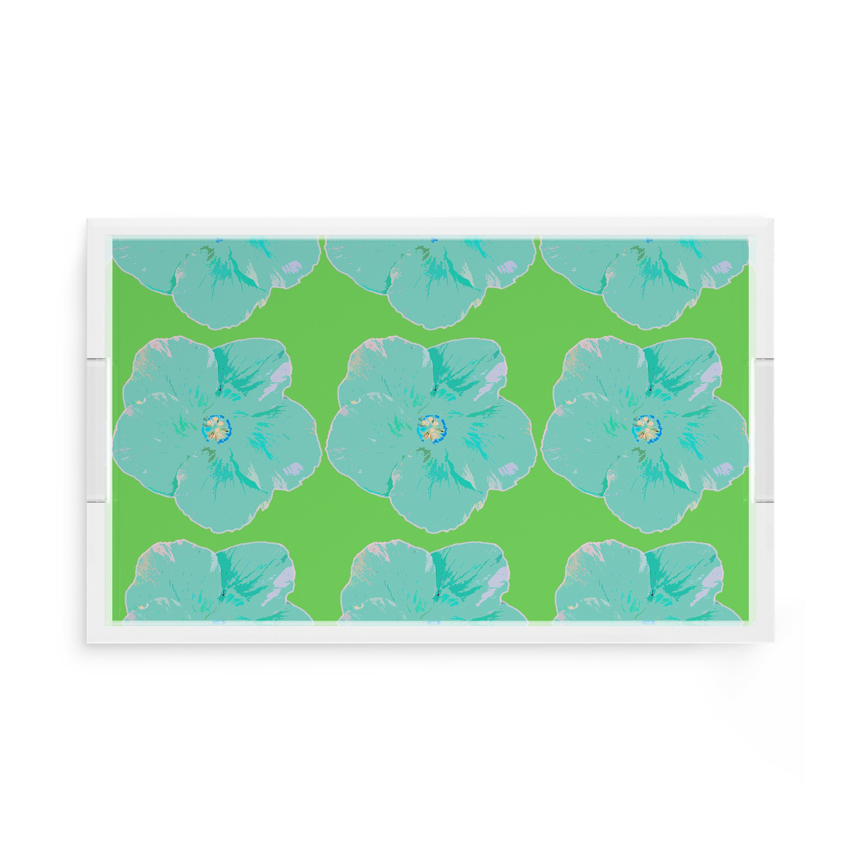 Hibiscus Colony 17X10.5 Acrylic Tray - nicolettemayer.com
