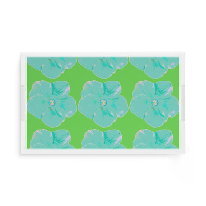 Hibiscus Colony 17X10.5 Acrylic Tray - nicolettemayer.com
