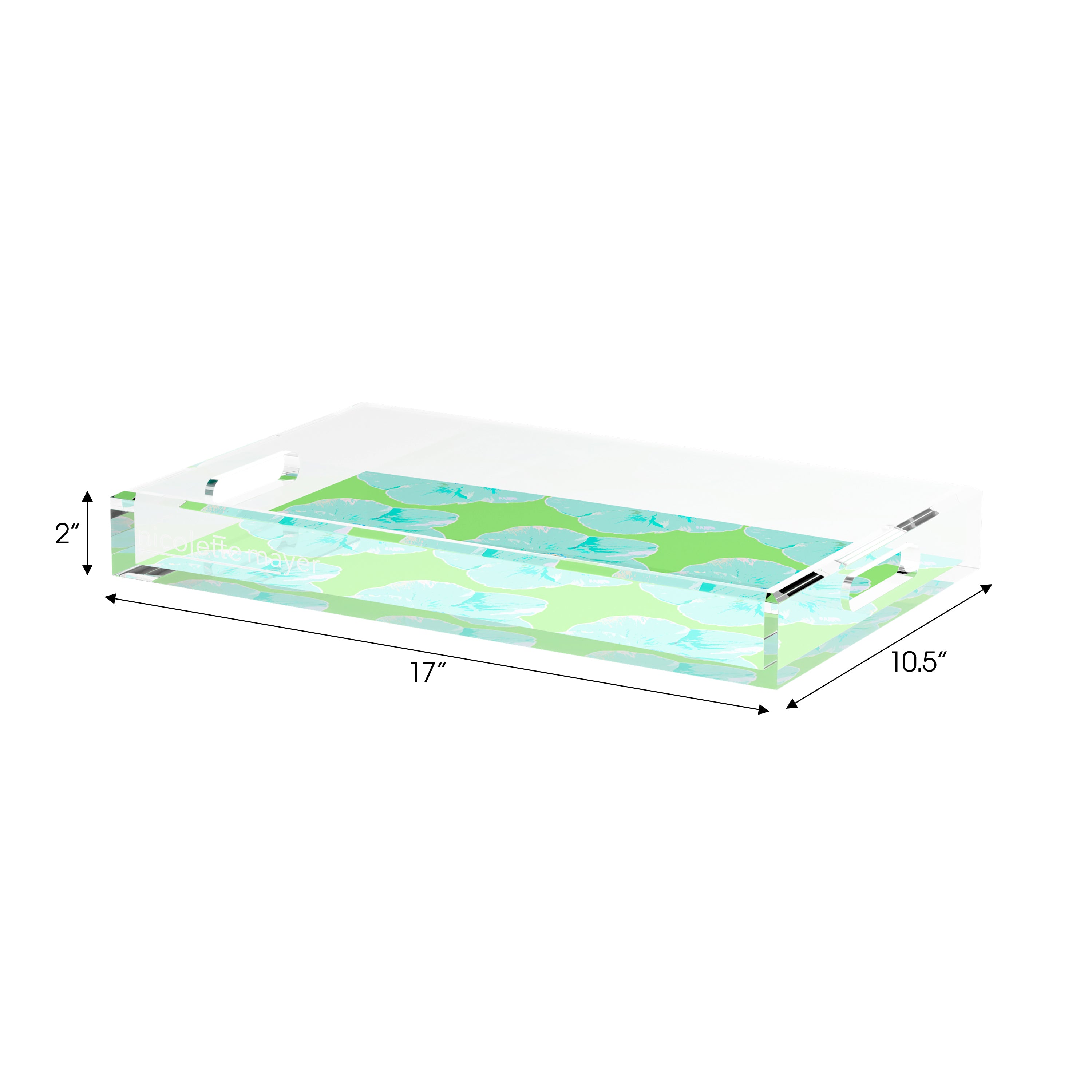 Hibiscus Colony 17X10.5 Acrylic Tray - nicolettemayer.com
