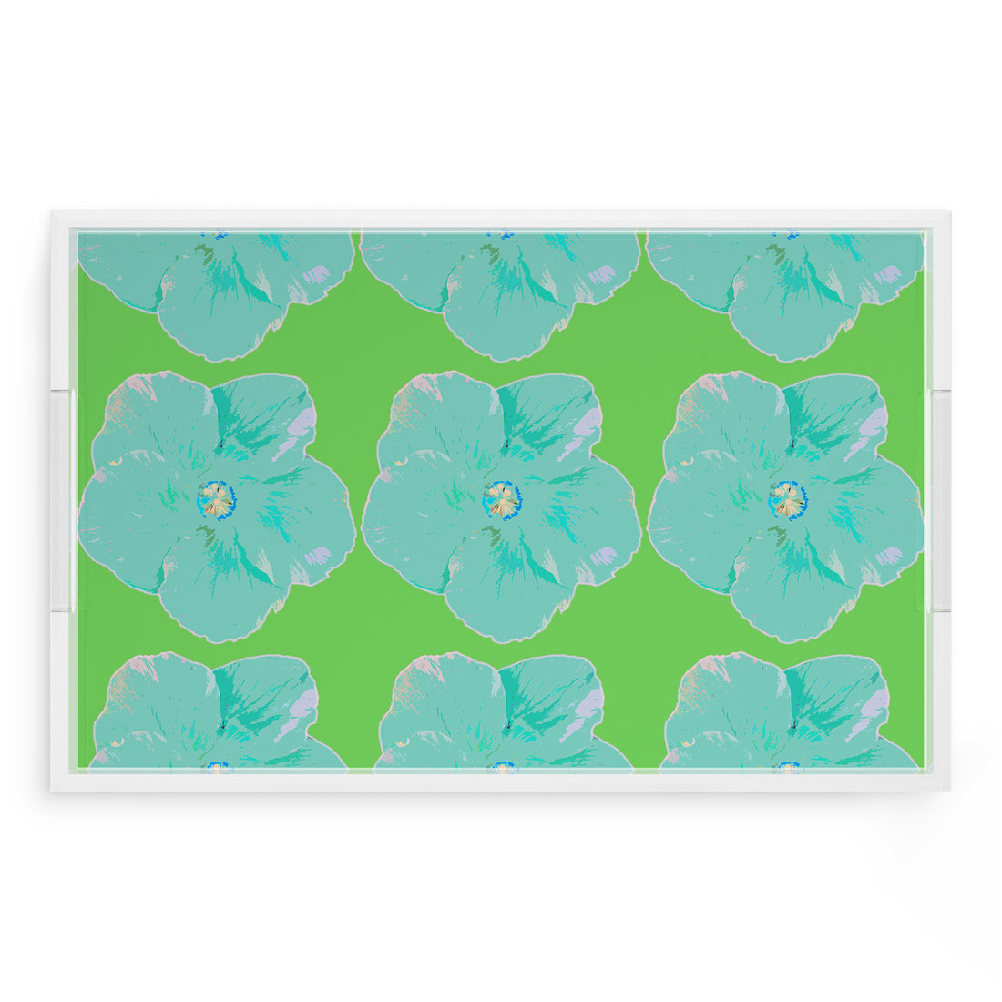 Hibiscus Colony 22.5X14.5 Acrylic Tray - nicolettemayer.com
