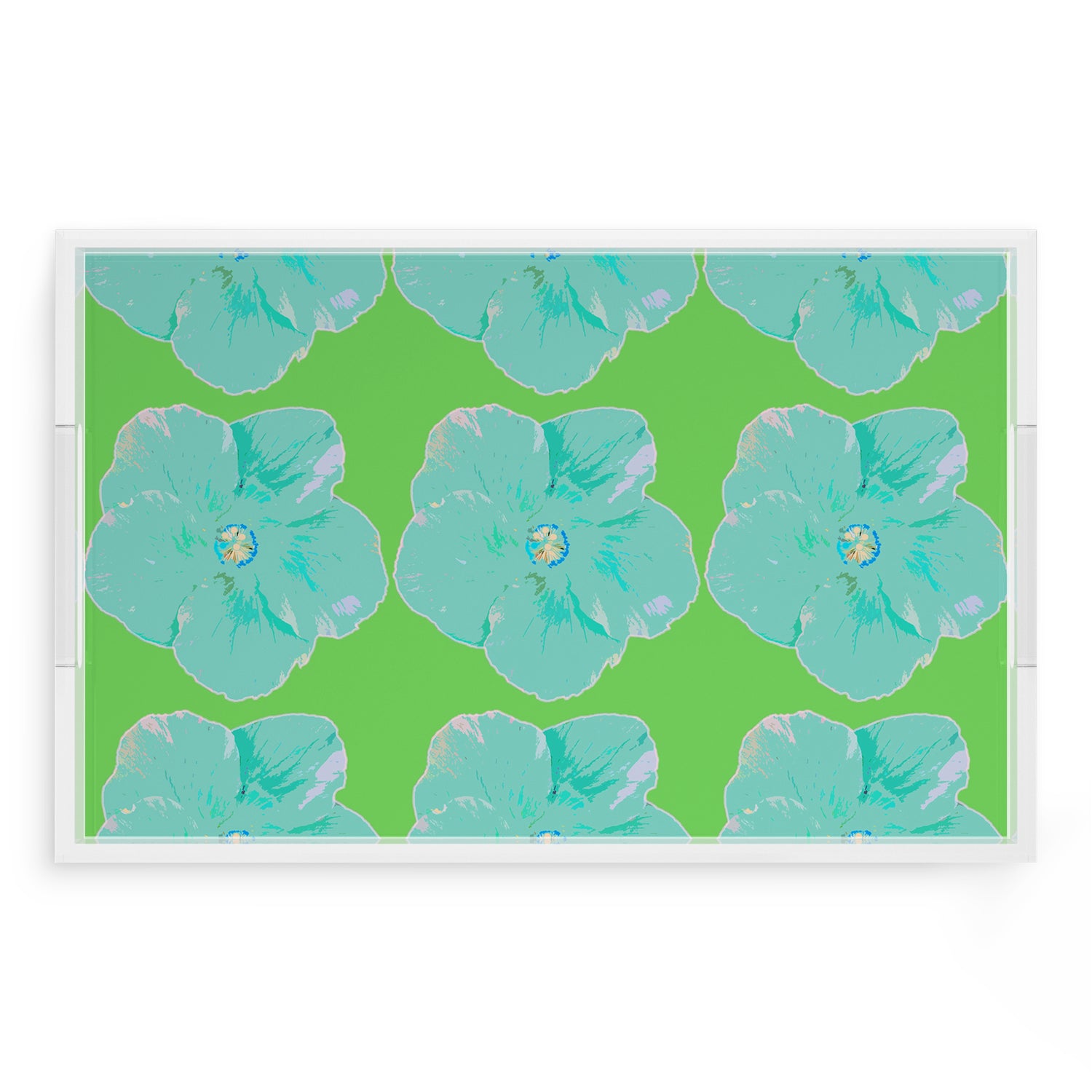 Hibiscus Colony 22.5X14.5 Acrylic Tray - nicolettemayer.com
