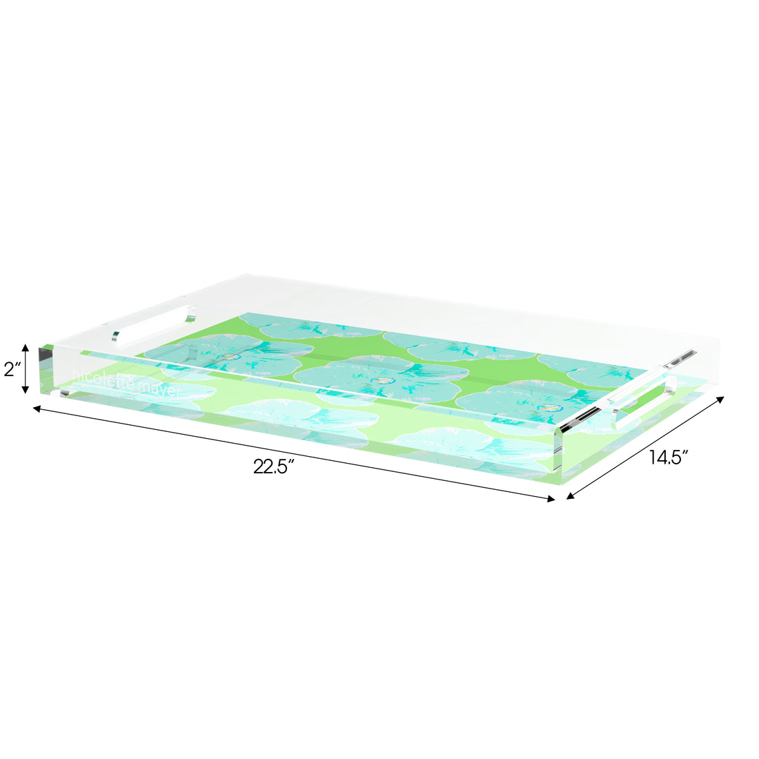 Hibiscus Colony 22.5X14.5 Acrylic Tray - nicolettemayer.com
