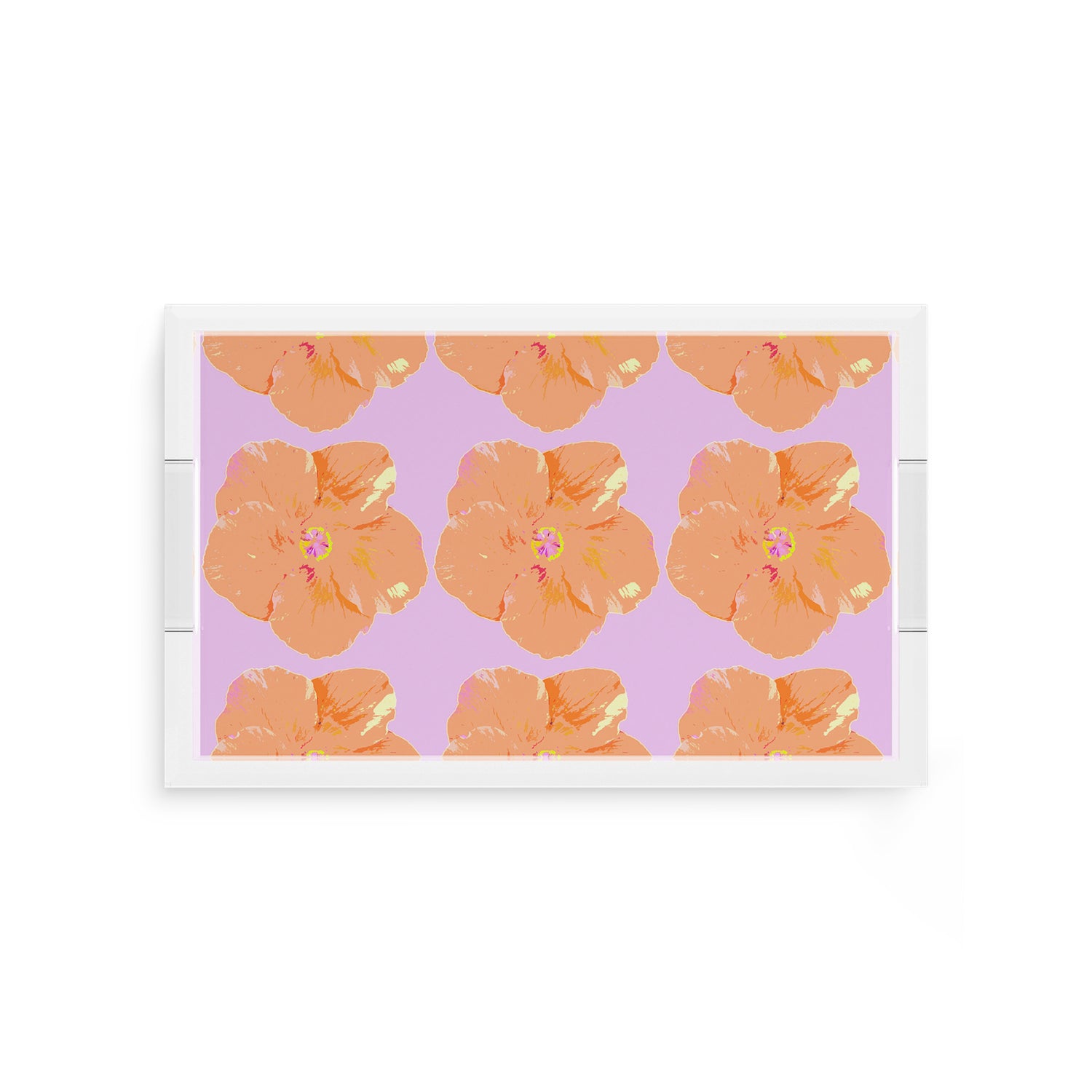 Hibiscus Lilac 12.5X7.75 Acrylic Tray - nicolettemayer.com
