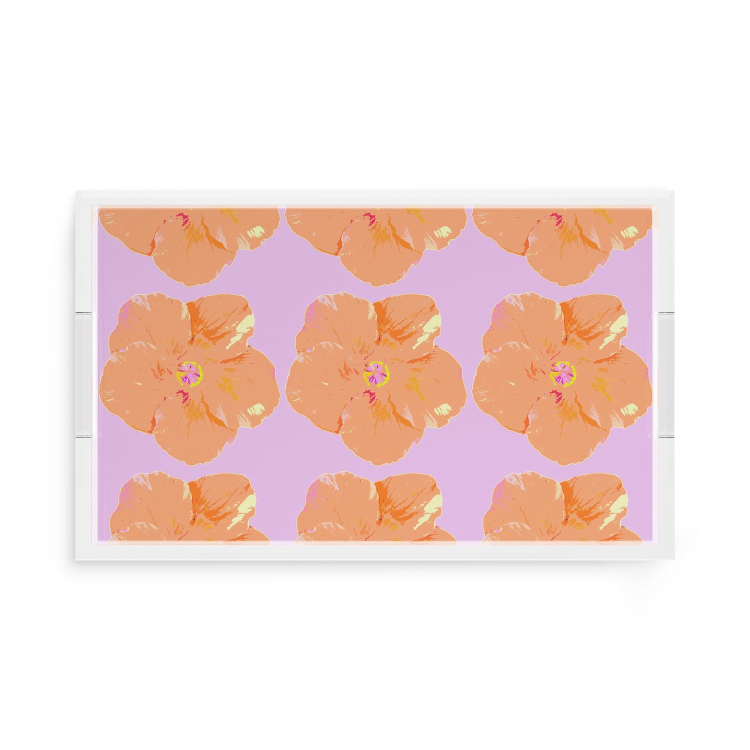 Hibiscus Lilac 17X10.5 Acrylic Tray - nicolettemayer.com
