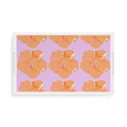 Hibiscus Lilac 17X10.5 Acrylic Tray - nicolettemayer.com
