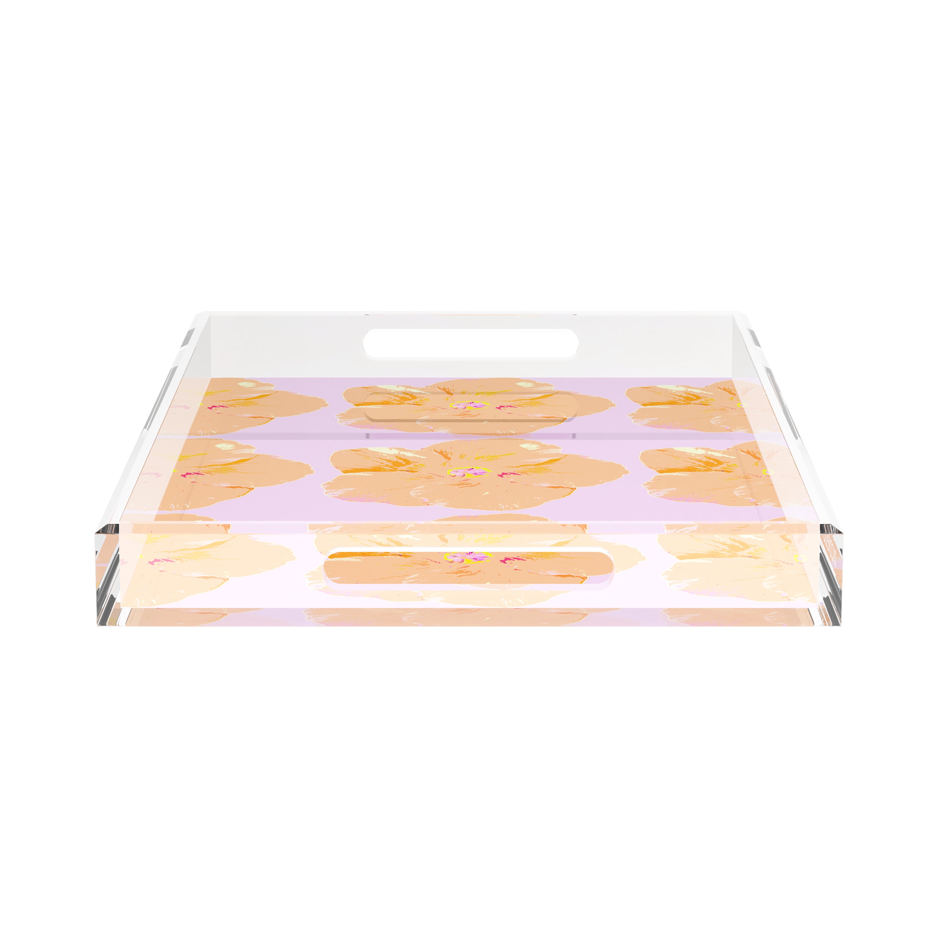 Hibiscus Lilac 22.5X14.5 Acrylic Tray - nicolettemayer.com
