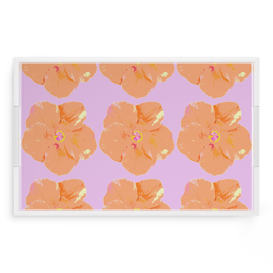 Hibiscus Lilac 22.5X14.5 Acrylic Tray - nicolettemayer.com
