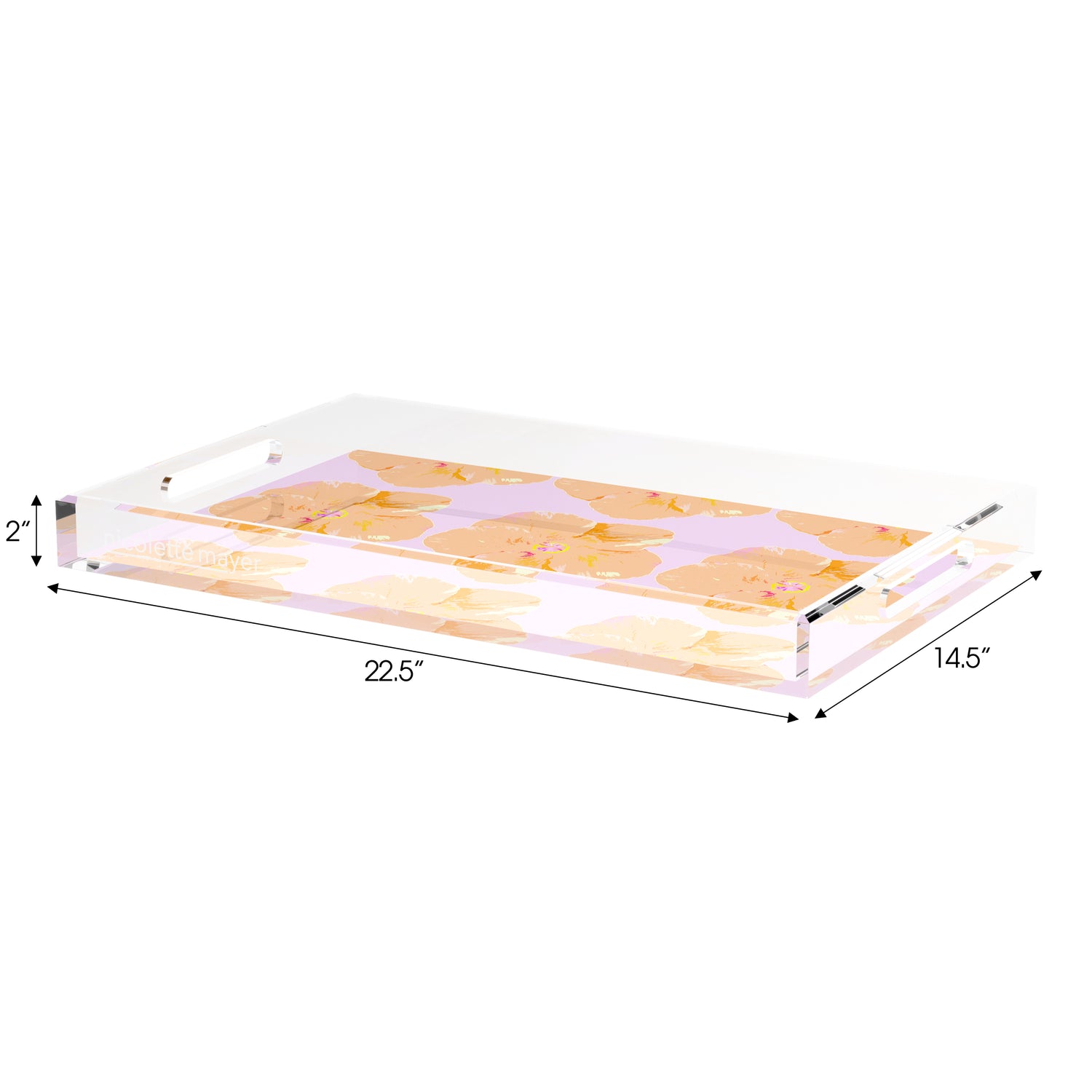 Hibiscus Lilac 22.5X14.5 Acrylic Tray - nicolettemayer.com
