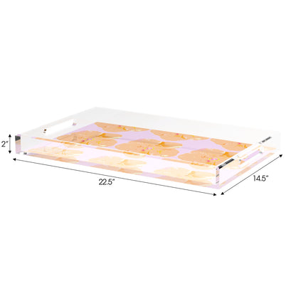 Hibiscus Lilac 22.5X14.5 Acrylic Tray - nicolettemayer.com
