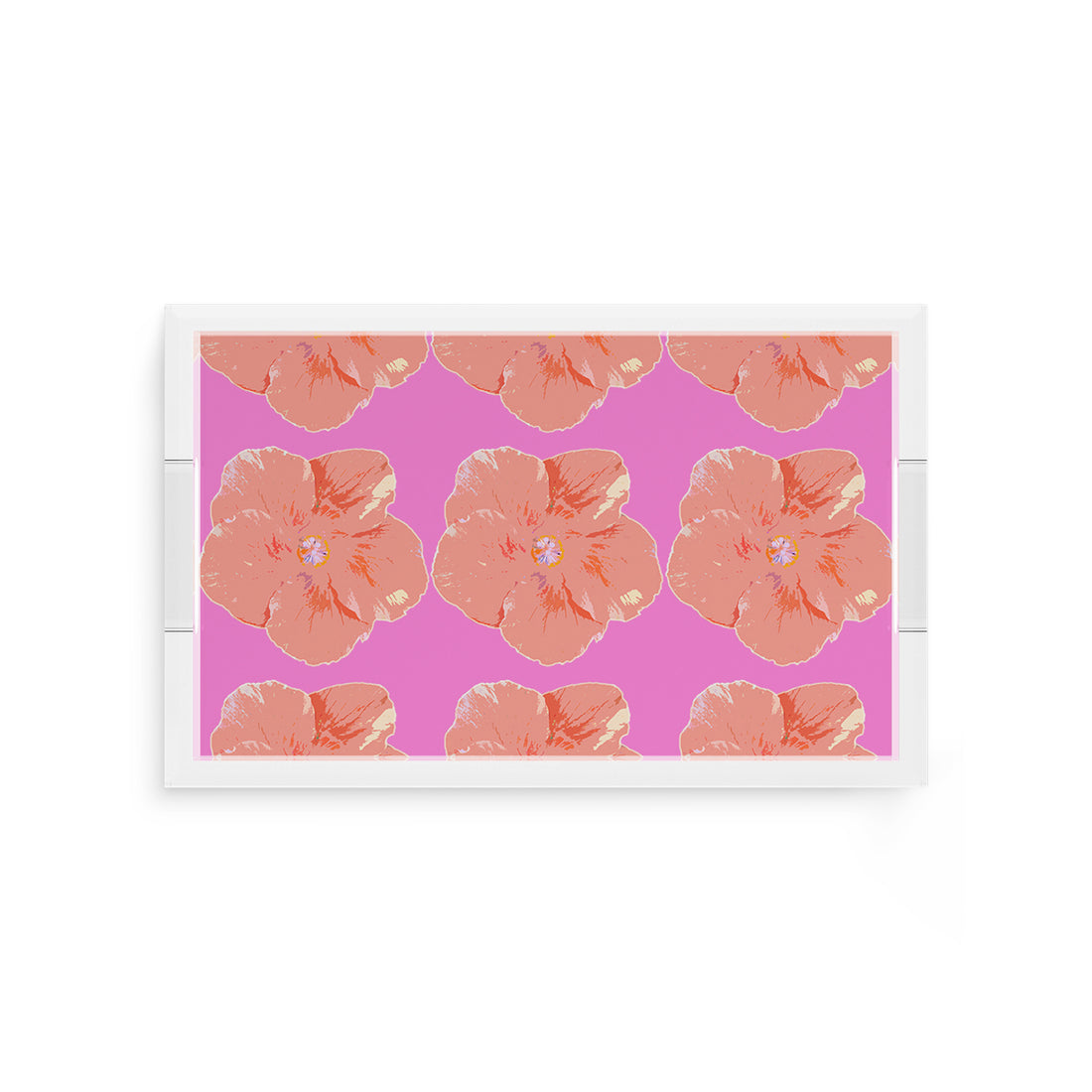 Hibiscus Orchid 12.5X7.75 Acrylic Tray - nicolettemayer.com
