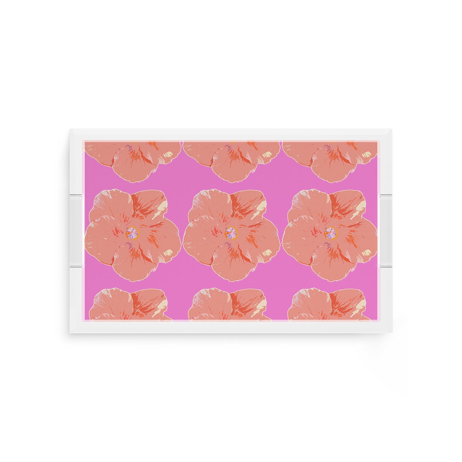 Hibiscus Orchid 12.5X7.75 Acrylic Tray - nicolettemayer.com
