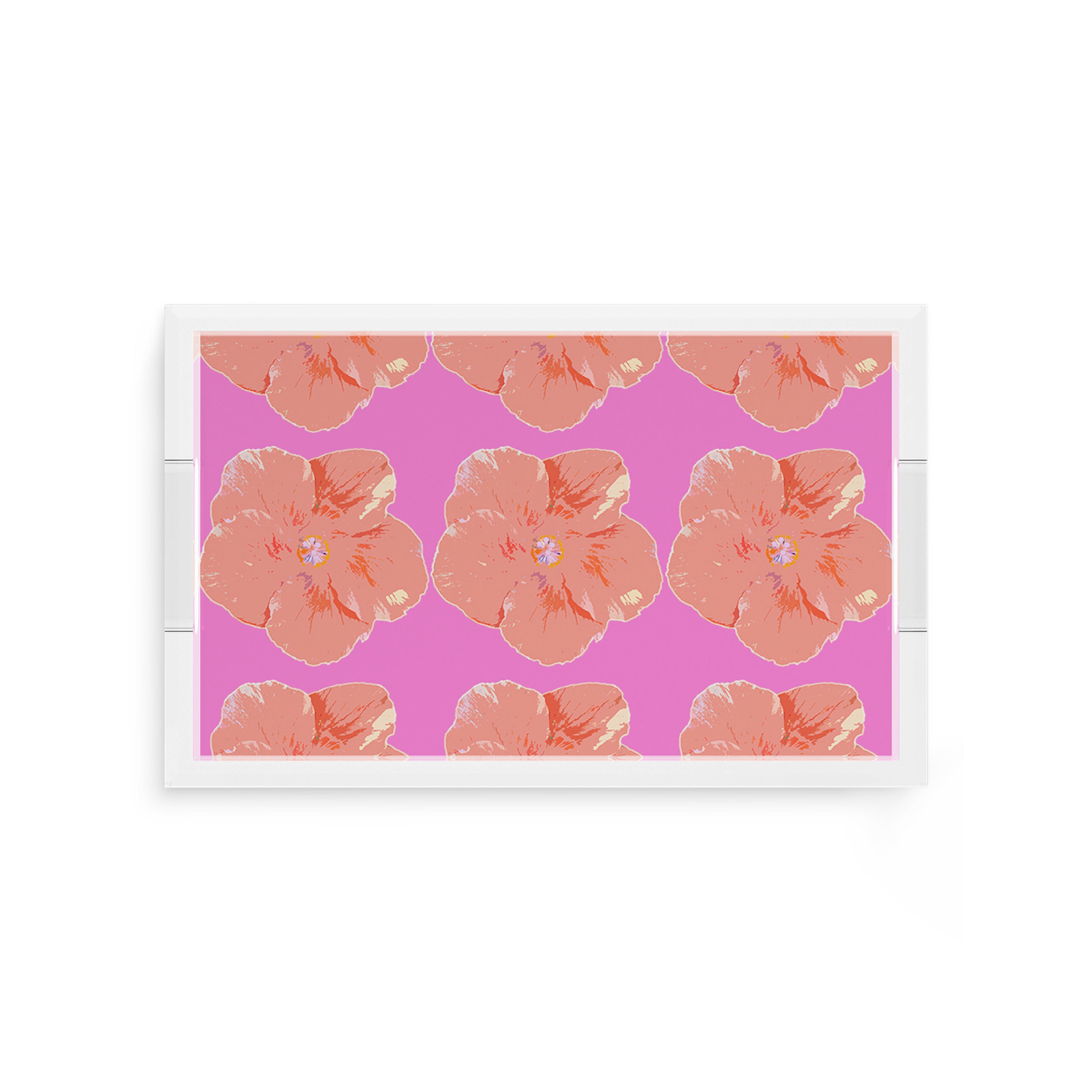 Hibiscus Orchid 12.5X7.75 Acrylic Tray - nicolettemayer.com
