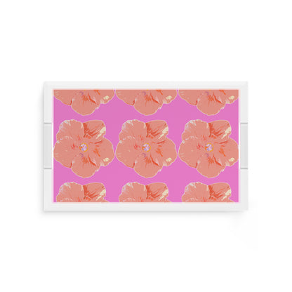Hibiscus Orchid 12.5X7.75 Acrylic Tray - nicolettemayer.com
