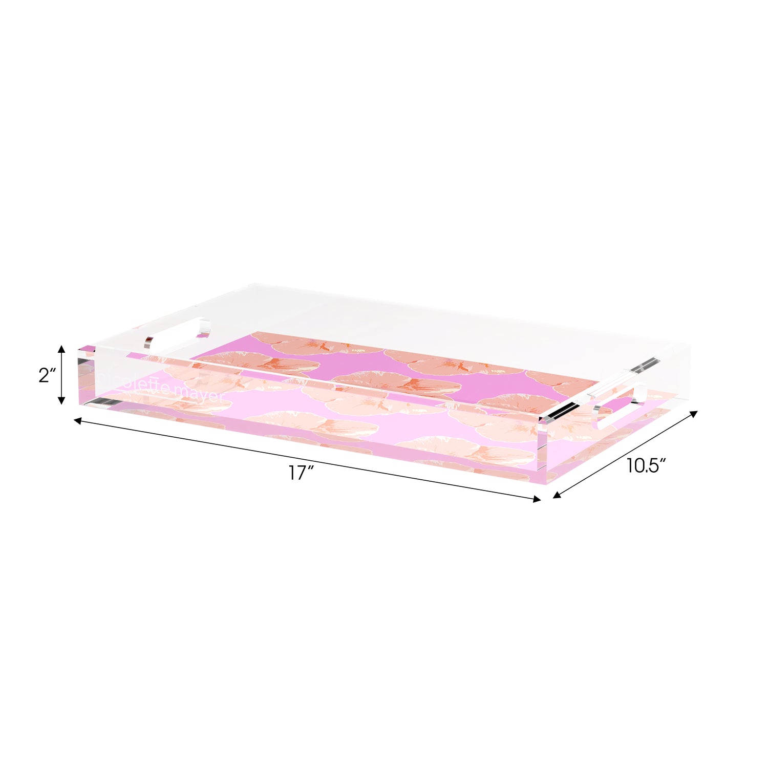 Hibiscus Orchid 17X10.5 Acrylic Tray - nicolettemayer.com
