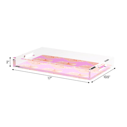 Hibiscus Orchid 17X10.5 Acrylic Tray - nicolettemayer.com
